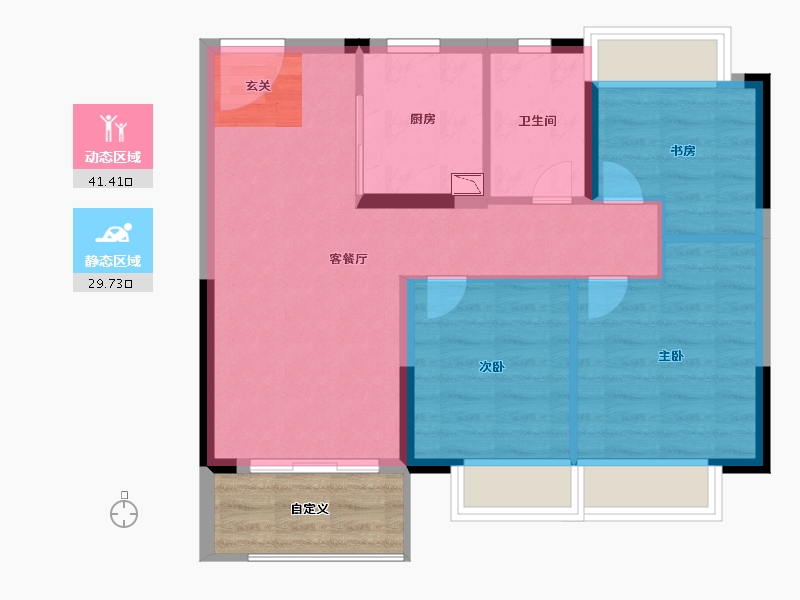 江苏省-南京市-揽湾玖筑-69.00-户型库-动静分区