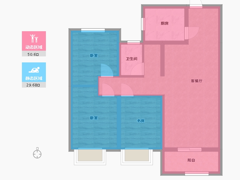 山西省-太原市-兴业西部新区-70.78-户型库-动静分区