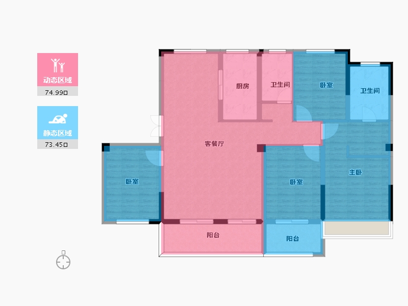 江苏省-扬州市-佳源玖珑湾-134.00-户型库-动静分区