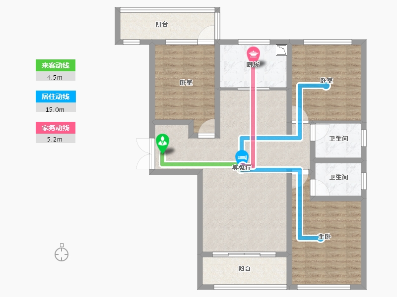 陕西省-西安市-沣东旺城-98.85-户型库-动静线