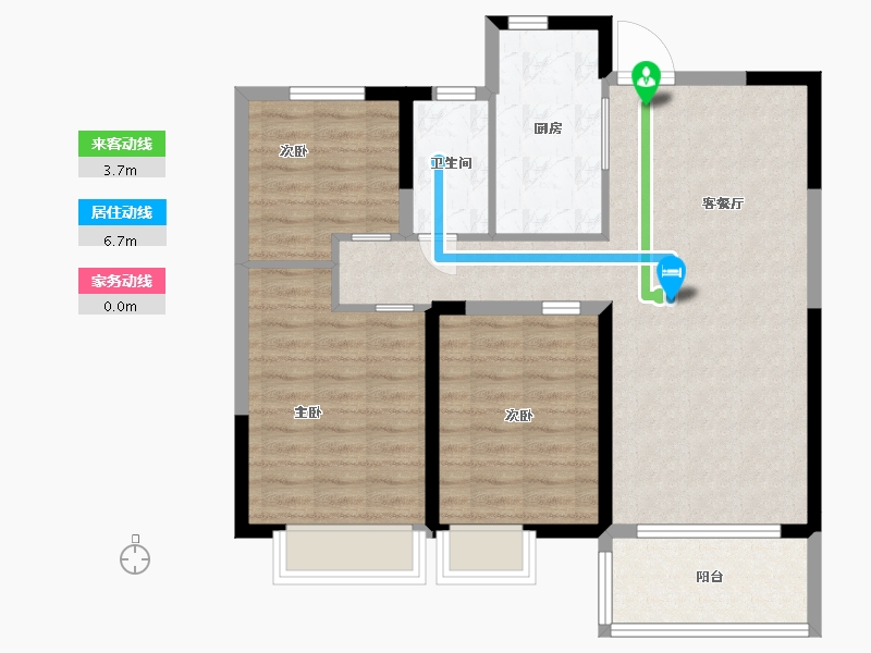 江苏省-盐城市-凤凰汇天辰府-85.39-户型库-动静线