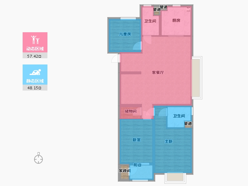 山西省-太原市-保利时光印象-96.03-户型库-动静分区