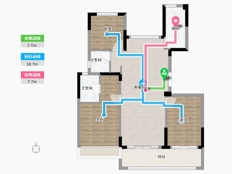 江苏省-扬州市-华建正茂府-94.48-户型库-动静线