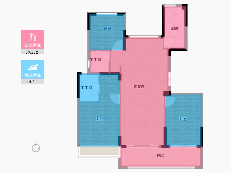 江苏省-扬州市-华建正茂府-94.48-户型库-动静分区