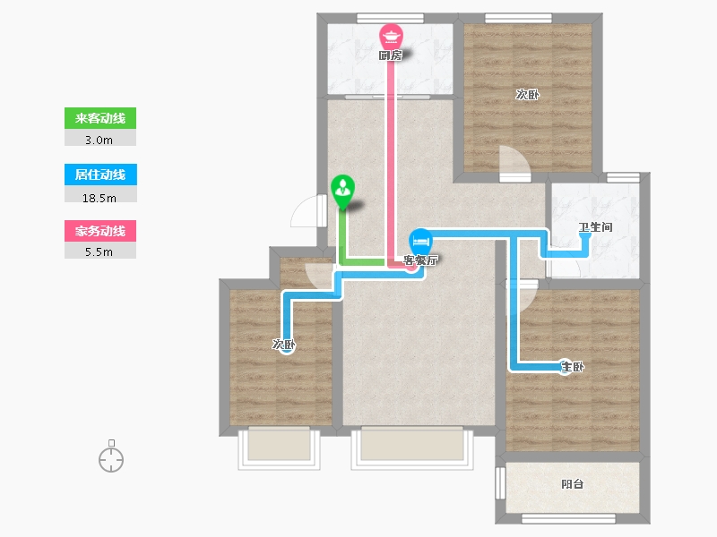 山西省-运城市-鸿泰玺园-80.30-户型库-动静线