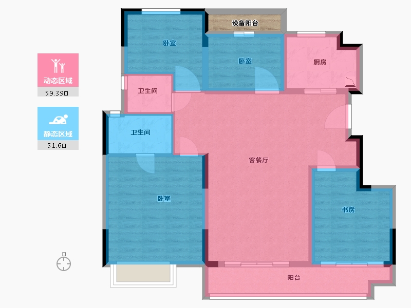 浙江省-杭州市-奥园·湖山府-102.00-户型库-动静分区