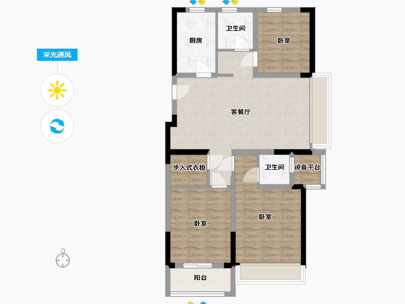 浙江省-杭州市-绿城千岛湖柳岸晓风-88.41-户型库-采光通风