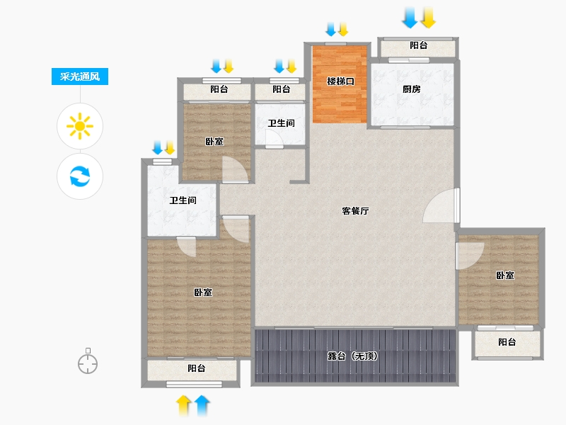 江苏省-苏州市-苏高新禹洲·山云庭-168.00-户型库-采光通风