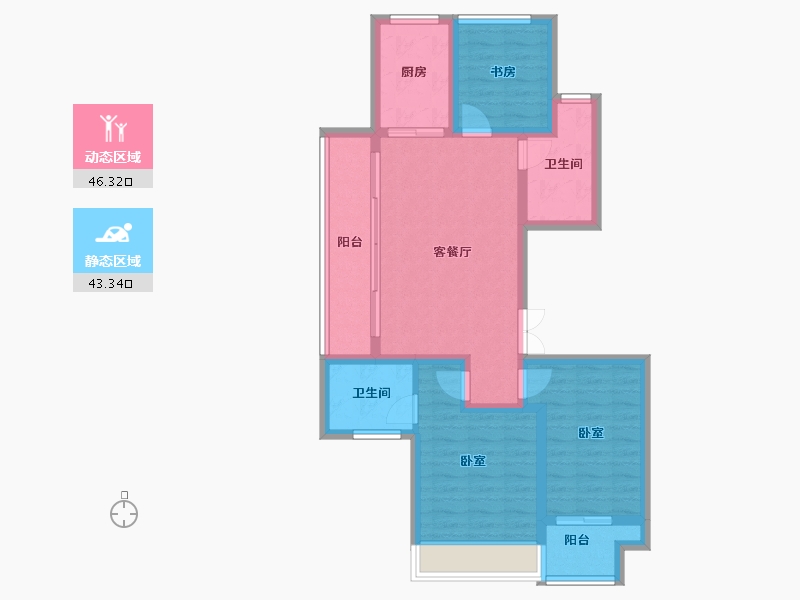 江苏省-宿迁市-书香尚庭-79.17-户型库-动静分区