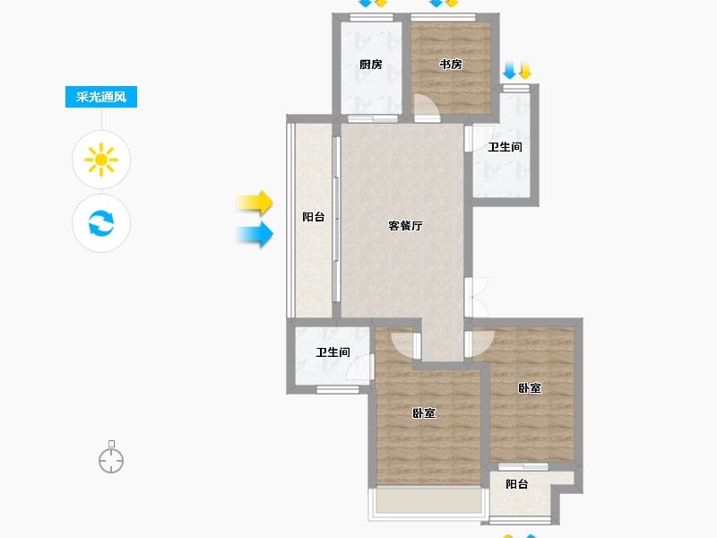 江苏省-宿迁市-书香尚庭-79.17-户型库-采光通风