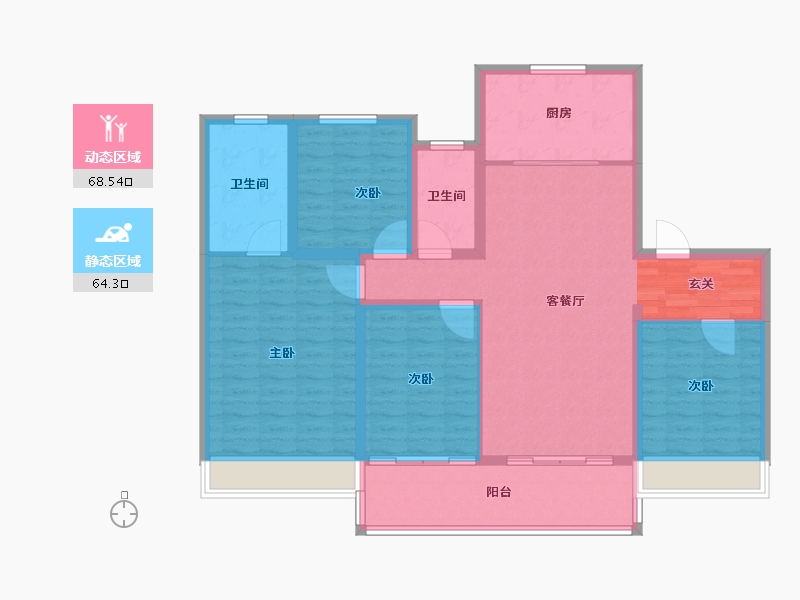 江苏省-苏州市-上东区PRO-120.00-户型库-动静分区