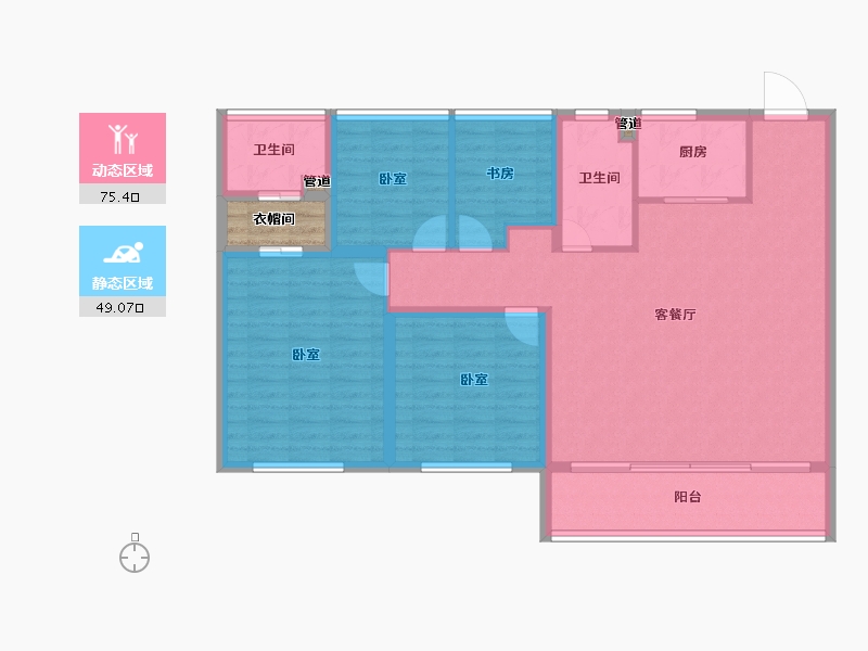 江苏省-苏州市-大象山舍-116.01-户型库-动静分区