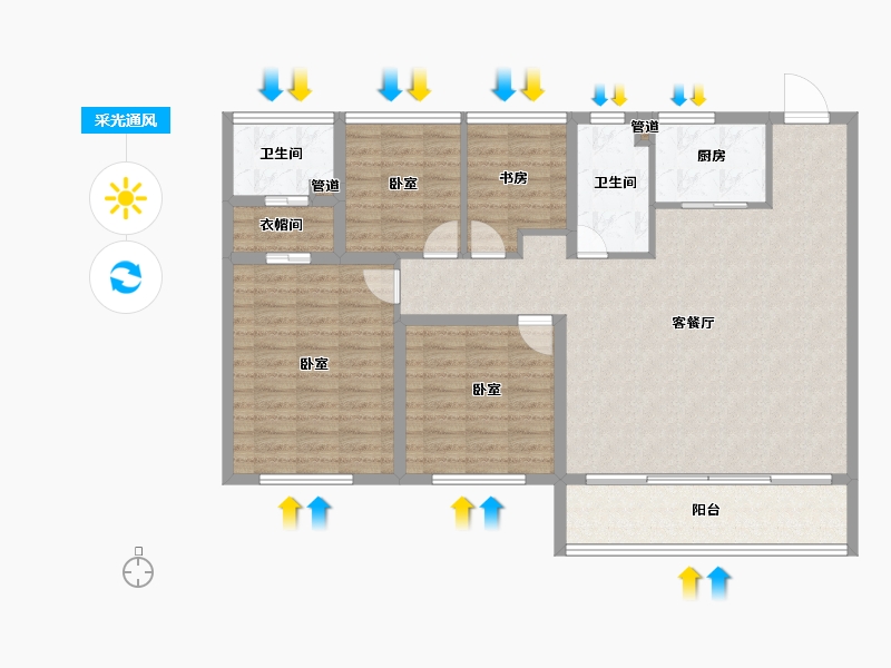 江苏省-苏州市-大象山舍-116.01-户型库-采光通风