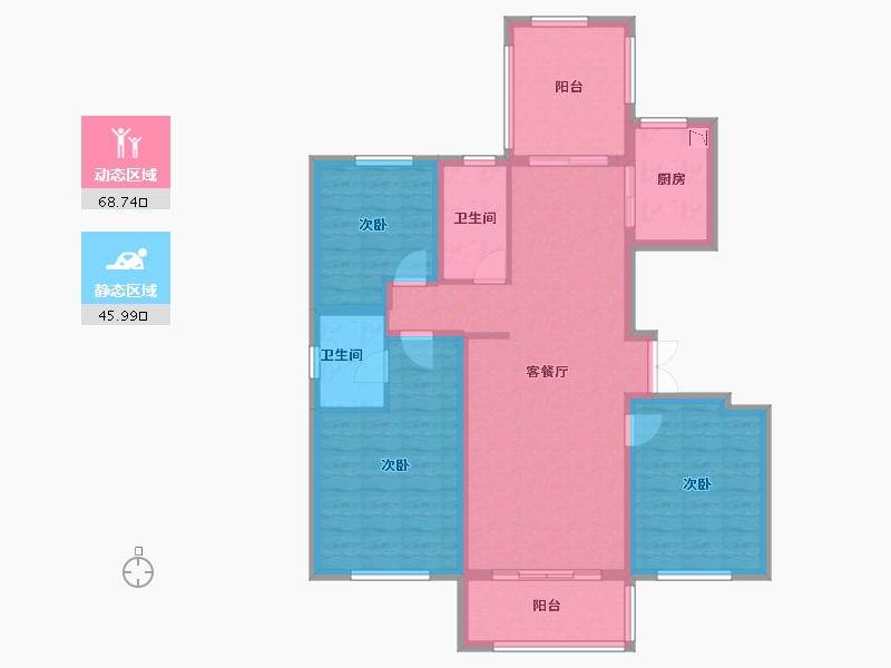 江苏省-徐州市-枫林学府-102.60-户型库-动静分区