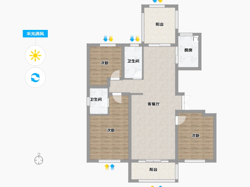 江苏省-徐州市-枫林学府-102.60-户型库-采光通风