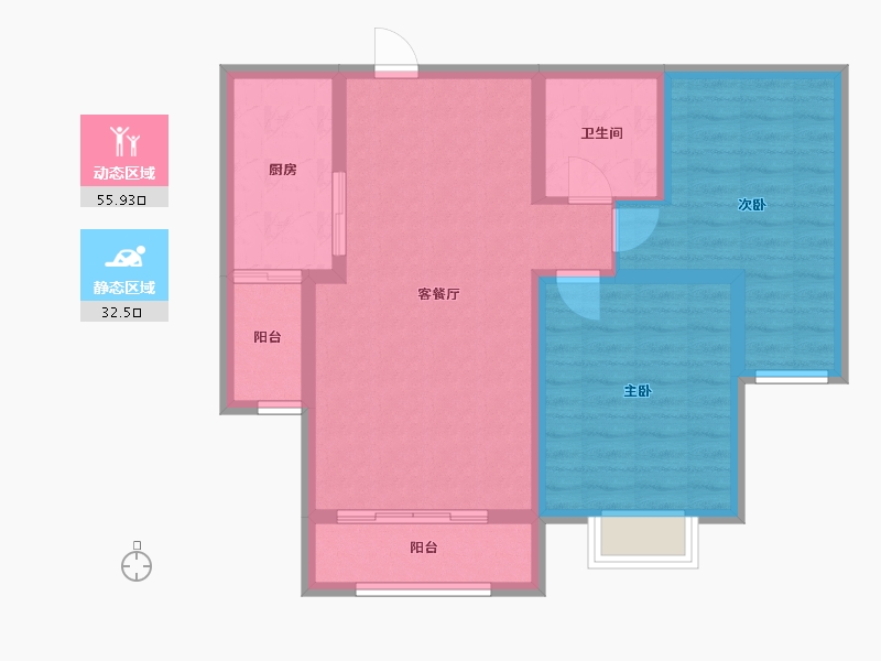 甘肃省-兰州市-九洲城二期-78.87-户型库-动静分区