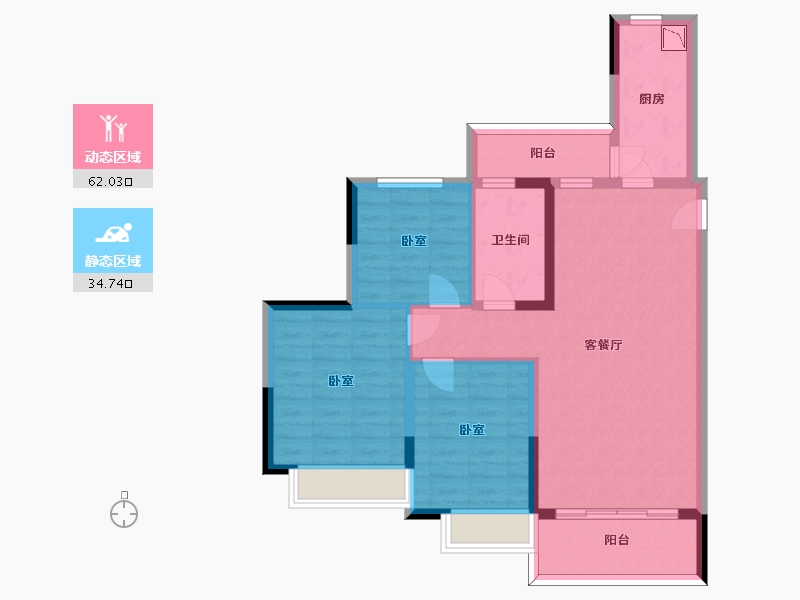 浙江省-杭州市-恒大御泉四季-86.01-户型库-动静分区