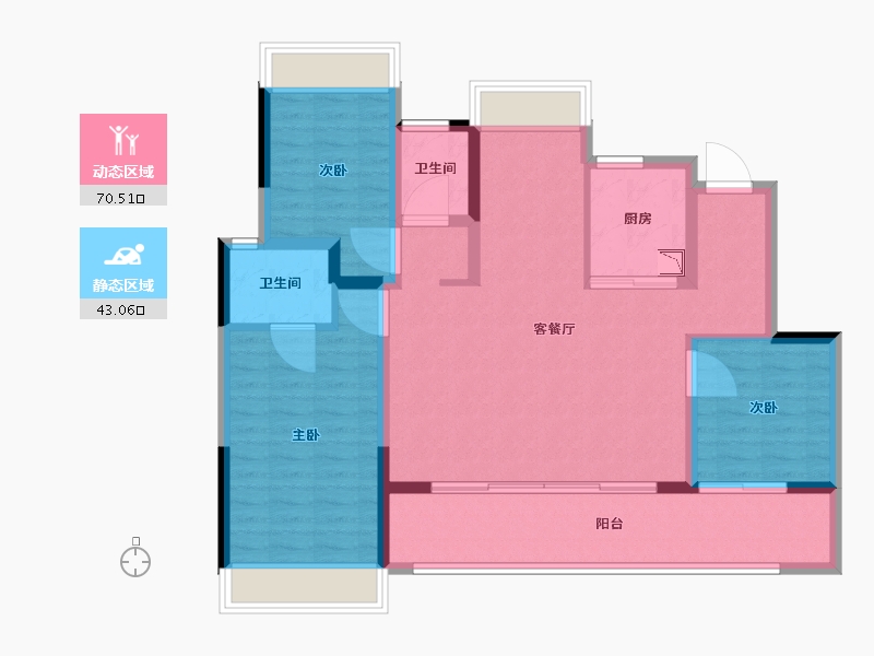 江苏省-苏州市-依云兰庭-102.01-户型库-动静分区