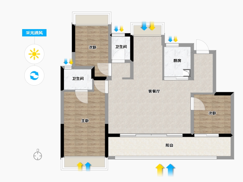 江苏省-苏州市-依云兰庭-102.01-户型库-采光通风