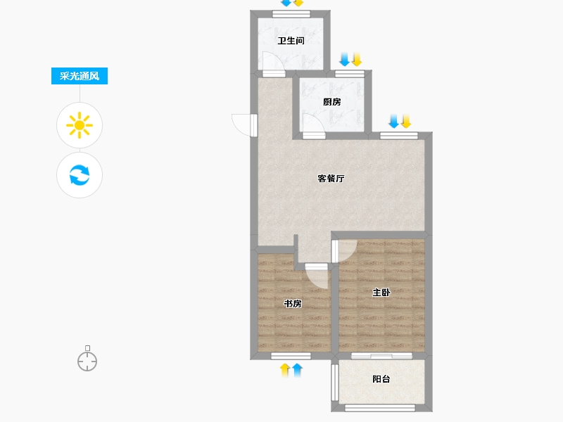 江苏省-徐州市-睢宁·万园-57.79-户型库-采光通风