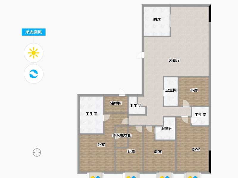 浙江省-杭州市-滨江万潮星汇写字楼-211.67-户型库-采光通风