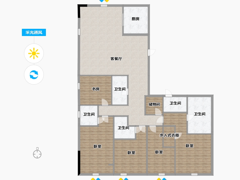 浙江省-杭州市-滨江万潮星汇写字楼-213.16-户型库-采光通风