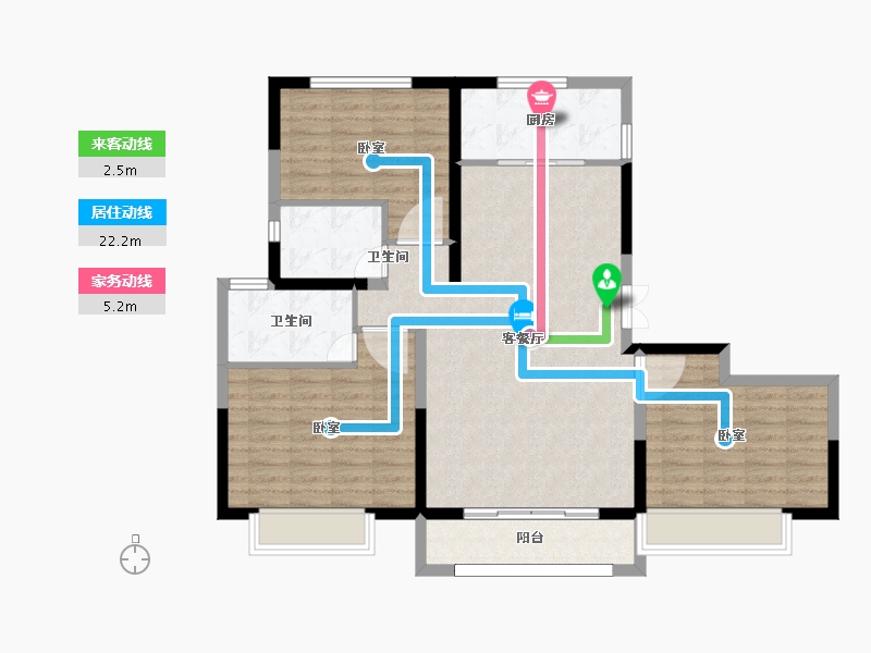 陕西省-宝鸡市-聚丰·高新首府-103.24-户型库-动静线