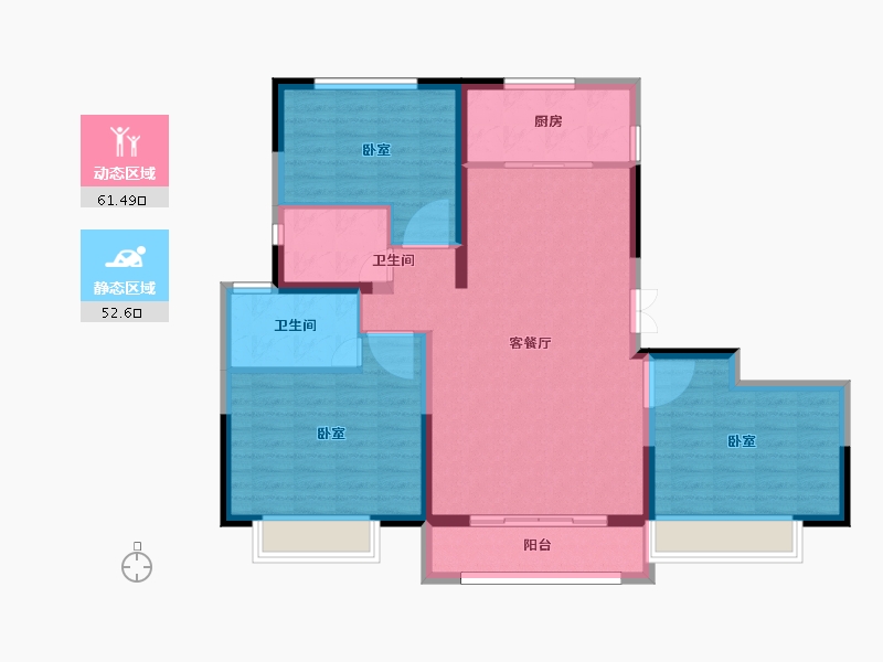 陕西省-宝鸡市-聚丰·高新首府-103.24-户型库-动静分区