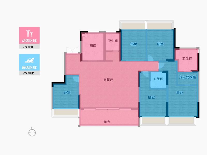 江苏省-苏州市-九龙仓翠樾庭-133.99-户型库-动静分区