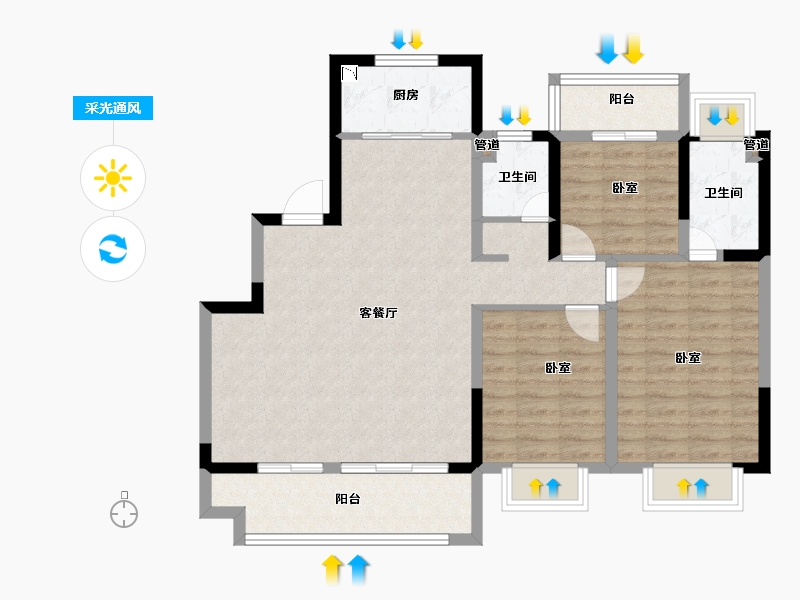 江苏省-苏州市-中锐 ·星未来-93.00-户型库-采光通风