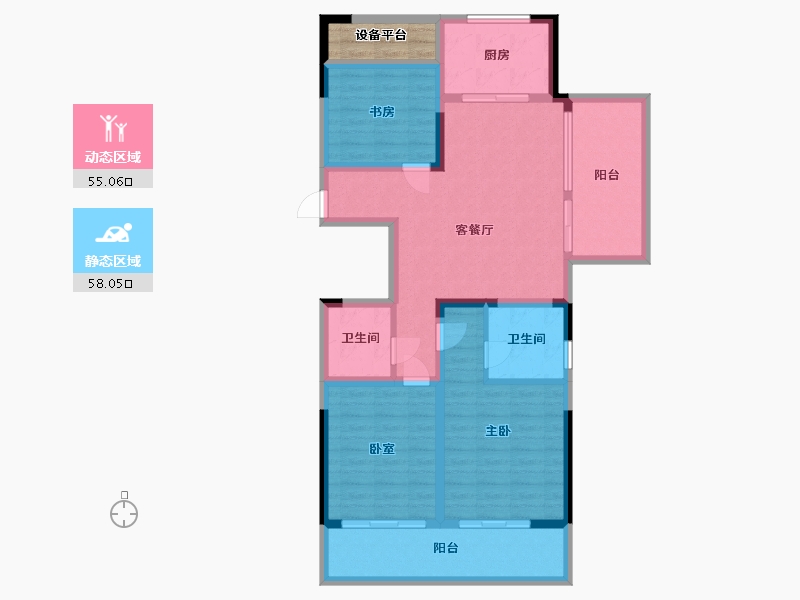 浙江省-杭州市-海波名苑-104.01-户型库-动静分区