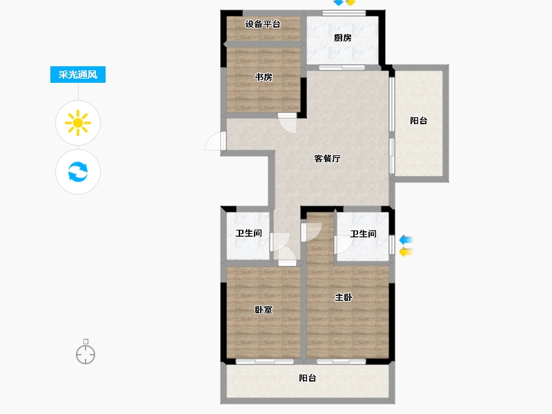 浙江省-杭州市-海波名苑-104.01-户型库-采光通风