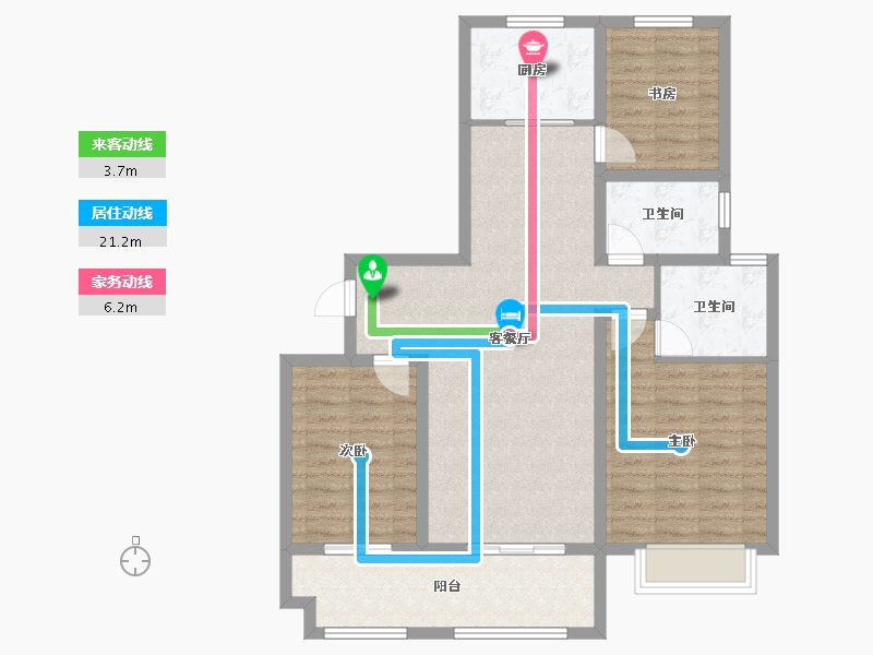 江苏省-徐州市-睢宁·万园-95.27-户型库-动静线