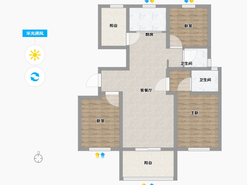 江苏省-镇江市-天怡天颐城·和园-97.70-户型库-采光通风