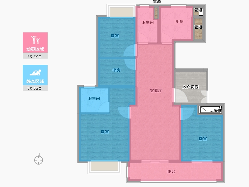 江苏省-无锡市-融创大塘御园-100.00-户型库-动静分区