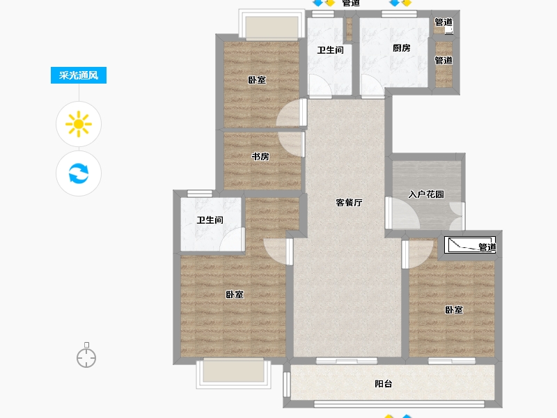 江苏省-无锡市-融创大塘御园-100.00-户型库-采光通风