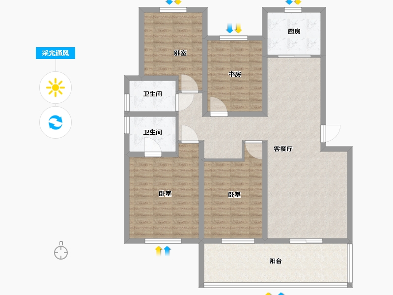 江苏省-镇江市-天怡天颐城·和园-115.48-户型库-采光通风