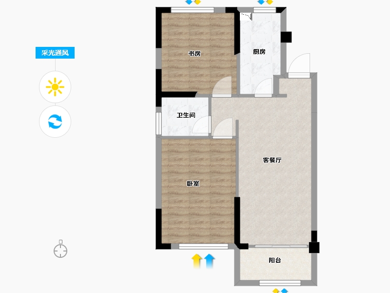 江苏省-扬州市-蓝湾学府-70.06-户型库-采光通风