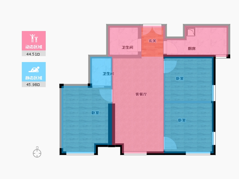 甘肃省-兰州市-鸿嘉国际广场-80.50-户型库-动静分区