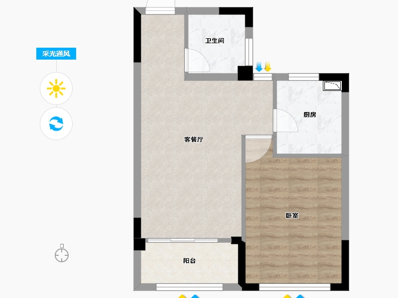 江苏省-扬州市-蓝湾学府-52.07-户型库-采光通风