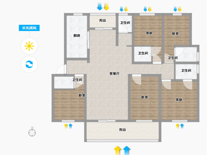 江苏省-镇江市-天怡天颐城·和园-166.00-户型库-采光通风