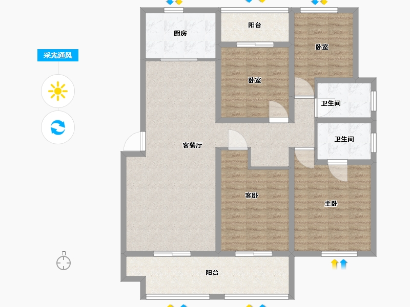 江苏省-镇江市-天怡天颐城·和园-125.31-户型库-采光通风