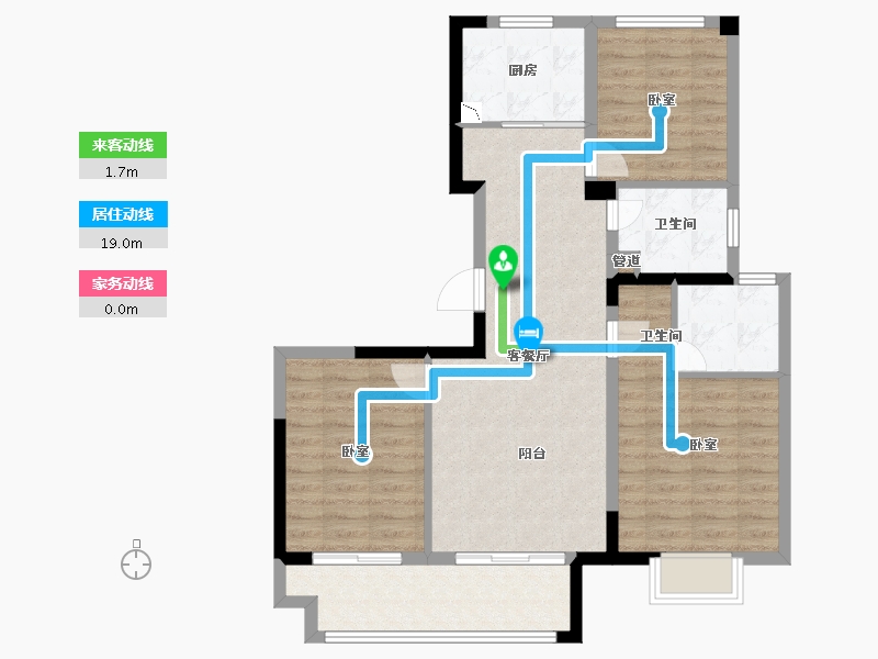 江苏省-苏州市-华侨城水畔华庭-86.01-户型库-动静线