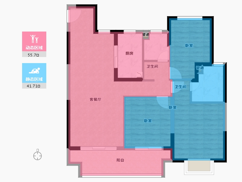 江苏省-苏州市-中锐 ·星未来-87.01-户型库-动静分区