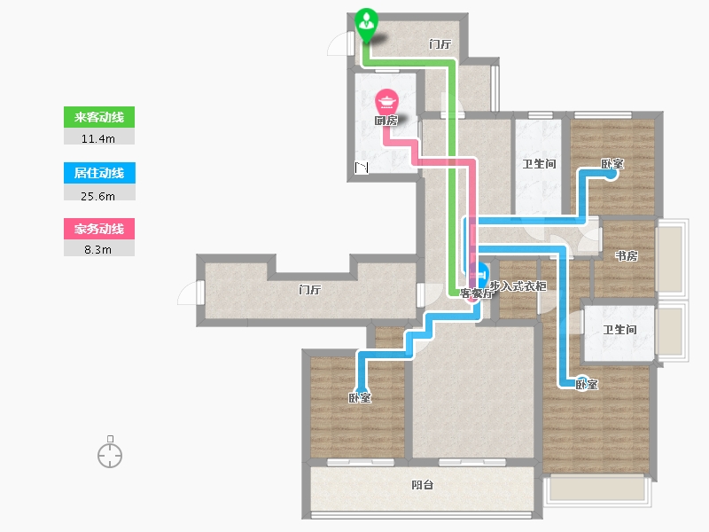 浙江省-杭州市-融创涌清府-128.76-户型库-动静线