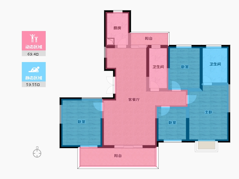 陕西省-咸阳市-中昌·如意城-114.22-户型库-动静分区