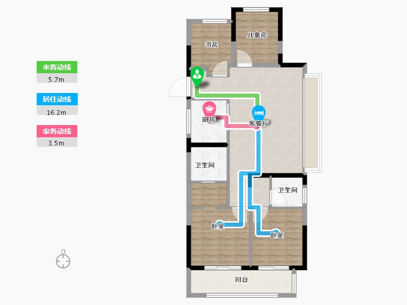 浙江省-杭州市-阳光城山水悦江府-93.99-户型库-动静线