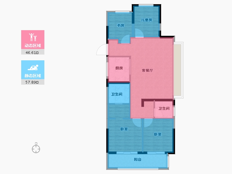 浙江省-杭州市-阳光城山水悦江府-93.99-户型库-动静分区