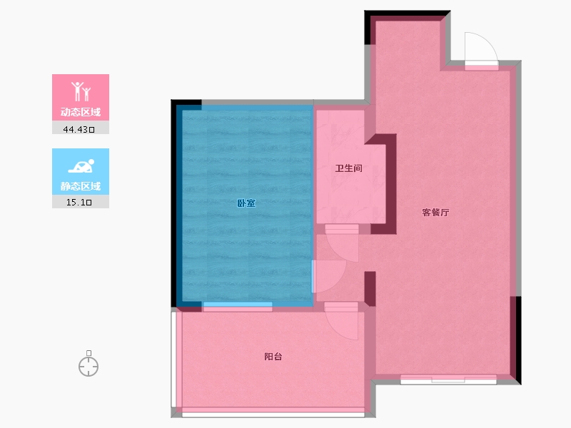 云南省-西双版纳傣族自治州-蓝城西双版纳桃李春风-53.34-户型库-动静分区