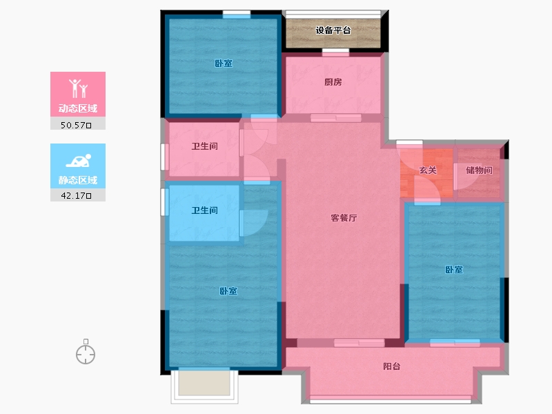 浙江省-杭州市-澳海云樾赋-84.13-户型库-动静分区